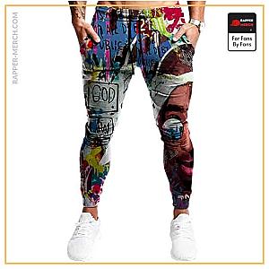 Tupac Shakur Jogger Pants - Rap Icon 2Pac Shakur Multicolor Graffiti Art Cool Joggers RM0310