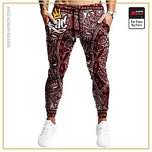 Tupac Shakur Jogger Pants - 2Pac Shakur Red Paisley Abstract Art Badass Jogger Pants RM0310