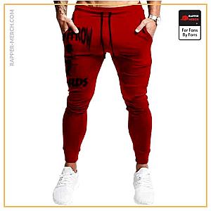 Tupac Shakur Jogger Pants - 2Pac Makaveli Death Row Records Logo Red Jogger Pants RM0310