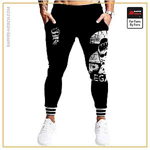 Tupac Shakur Jogger Pants - Gangsta Rapper Tupac 2Pac Legacy Logo Black Jogger Pants RM0310