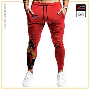 Tupac Shakur Jogger Pants - All Eyez On Me Tupac Shakur Side View Portrait Red Joggers RM0310