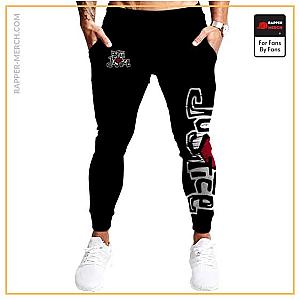 Tupac Shakur Jogger Pants - 2Pac Amaru Shakur's Movie Poetic Justice Logo Black Joggers RM0310