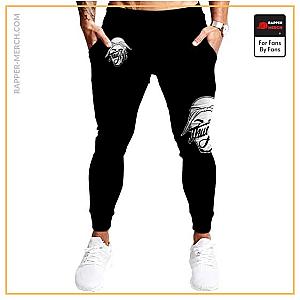 Tupac Shakur Jogger Pants - Thug Life Tupac Makaveli Minimalist Head Logo Black Joggers RM0310