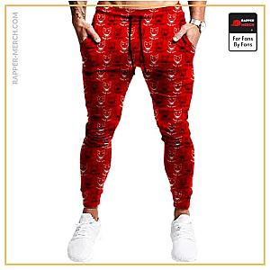 Tupac Shakur Jogger Pants - Smile Now Cry Later Tupac Tattoo Design Red Joggers RM0310