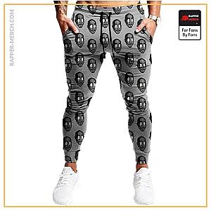 Tupac Shakur Jogger Pants - 2Pac Amaru Shakur Creepy Head Pattern Unique Gray Joggers RM0310