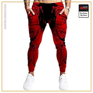 Tupac Shakur Jogger Pants - American Rapper Tupac Makaveli Sketch Art Red Jogger Pants RM0310