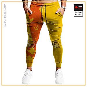 Tupac Shakur Jogger Pants - American Rapper 2Pac Shakur Silhouette Yellow Jogger Pants RM0310