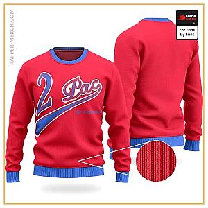 Tupac Shakur Sweatshirts - Classic The Collection 2Pac Logo Red Wool Sweatshirt RM0310