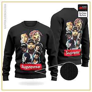 Tupac Shakur Sweatshirts - Greatest West Coast Iconic Rappers Black Wool Sweatshirt RM0310