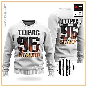 Tupac Shakur Sweatshirts - Tupac Shakur 96 Flame Typography Art Stylish Wool Sweater RM0310