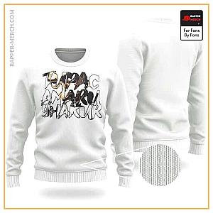 Tupac Shakur Sweatshirts - Rap Icon Tupac Amaru Shakur Typography Art Wool Sweater RM0310