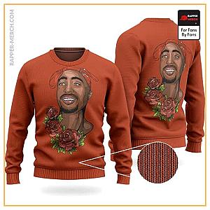 Tupac Shakur Sweatshirts - Gangsta 2Pac Shakur West Coast Roses Tribute Wool Sweater RM0310