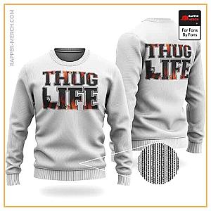 Tupac Shakur Sweatshirts - Thug Life Pistol Gun Fiery Artwork Dope Tupac Wool Sweater RM0310