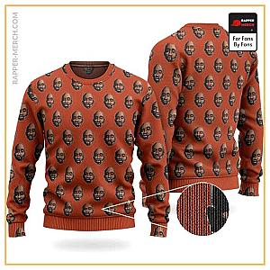 Tupac Shakur Sweatshirts - 2Pac Shakur Head Cut-Out Art Pattern Wool Sweatshirt RM0310