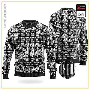 Tupac Shakur Sweatshirts - Thug Life Tupac Body Tattoo Pattern Black Wool Sweater RM0310