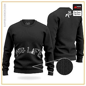 Tupac Shakur Sweatshirts - Thug Life And 50 Niggaz Gun Tattoo 2Pac Wool Sweatshirt RM0310