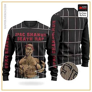 Tupac Shakur Sweatshirts - Classic 2Pac Shakur Death Rap Black Wool Sweatshirt RM0310