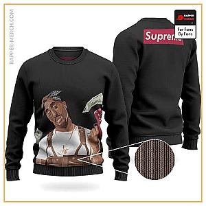 Tupac Shakur Sweatshirts - Branded Money Gun Cash Cannon 2Pac Shakur Wool Sweater RM0310