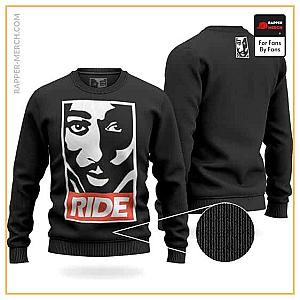 Tupac Shakur Sweatshirts - Tupac Makaveli Ride Or Die Badass Black Wool Sweatshirt RM0310