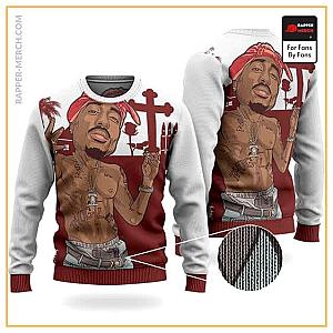 Tupac Shakur Sweatshirts - Tupac Shakur Caricature West Coast City Wool Sweatshirt RM0310