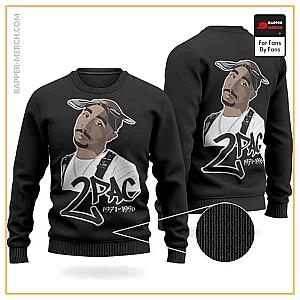 Tupac Shakur Sweatshirts - Tribute To Tupac Shakur 1971-1996 Black Wool Sweater RM0310