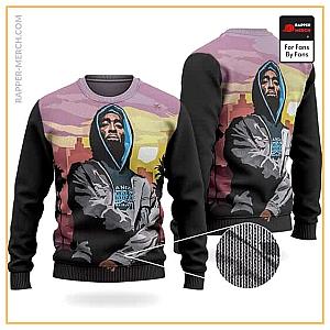 Tupac Shakur Sweatshirts - Awesome 2Pac California Pride Pop Art Wool Sweatshirt RM0310