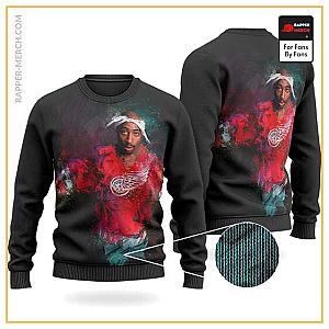 Tupac Shakur Sweatshirts - Tupac Shakur Awesome Paint Art Design Wool Sweatshirt RM0310