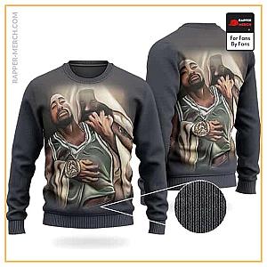 Tupac Shakur Sweatshirts - Tupac With Jesus Christ Tribute Fan Art Wool Sweater RM0310