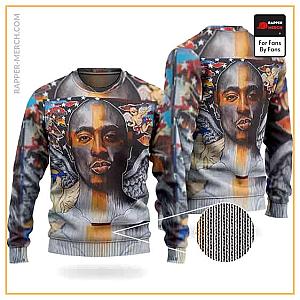 Tupac Shakur Sweatshirts - Unique Tupac Shakur Tribute Artwork Design Wool Sweater RM0310