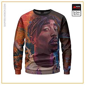 Tupac Shakur Sweatshirts - American Rapper 2Pac Shakur Pop Art Portrait Sweatshirt RM0310