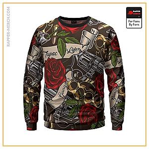 Tupac Shakur Sweatshirts - Guns &amp; Roses Thug Life 2Pac Shakur Sweatshirt RM0310