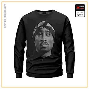 Tupac Shakur Sweatshirts - Rap Icon 2Pac Shakur Realistic Head Sweatshirt RM0310