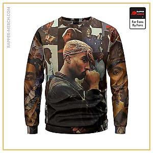 Tupac Shakur Sweatshirts - Tupac Shakur Vintage Photo Collage Sweatshirt RM0310