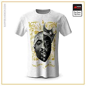 Tupac Shakur T-shirts - 2Pac Shakur &amp; Biggie Smalls Half Face Art T-Shirt RM0310