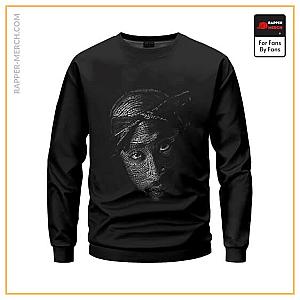 Tupac Shakur Sweatshirts - Tupac Makaveli Abstract Head Art Black Sweater RM0310