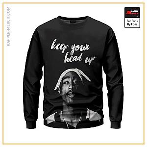 Tupac Shakur Sweatshirts - 2Pac Amaru Shakur Keep Your Head Up Black Sweater RM0310