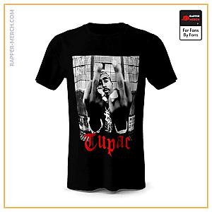 Tupac Shakur T-shirts - Gangsta Tupac Shakur Middle Finger Badass Tees RM0310