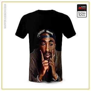 Tupac Shakur T-shirts - Hip-Hop Rapper 2Pac Shakur Black T-Shirt RM0310