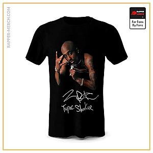 Tupac Shakur T-shirts - Tupac Shakur Iconic Photo &amp; Signature Shirt RM0310