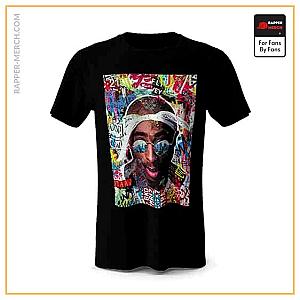 Tupac Shakur T-shirts - 2Pac Makaveli Pop Art Graffiti T-Shirt RM0310