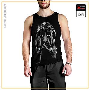 Tupac Shakur Tank Tops - Rapper Tupac Shakur Silhouette Black Tank Top RM0310