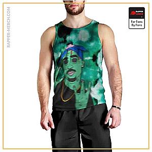 Tupac Shakur Tank Tops - Dope 2Pac Zombie Art Green Tie Dye Tank Top RM0310