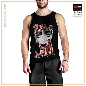 Tupac Shakur Tank Tops - Makaveli All Eyez On Me Tupac Black Tank Top RM0310