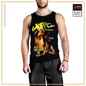 Tupac Shakur Tank Tops - Only God Can Judge Me Tupac Graphic Tank Top RM0310