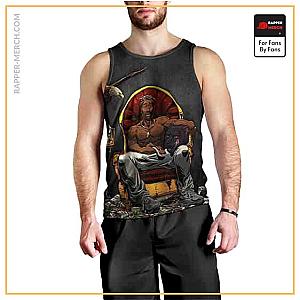 Tupac Shakur Tank Tops - King Tupac Shakur On His Throne Tank Top RM0310