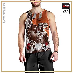 Tupac Shakur Tank Tops - Tupac &amp; Roses Abstract Graffiti Cool Tank Top RM0310