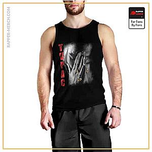 Tupac Shakur Tank Tops - Praying Tupac Amazing Makaveli Black Tank Top RM0310