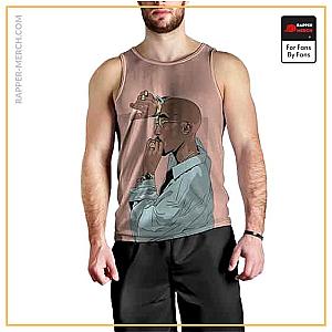 Tupac Shakur Tank Tops - Tupac Shakur Vibrant Art Pastel Pink Tank Top RM0310