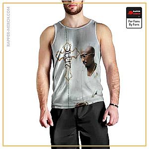 Tupac Shakur Tank Tops - West Coast Legend Tupac Shakur White Tank Top RM0310