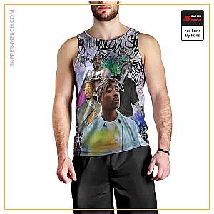 Tupac Shakur Tank Tops - Tupac Shakur Hip-hop Street Graffiti Tank Top RM0310